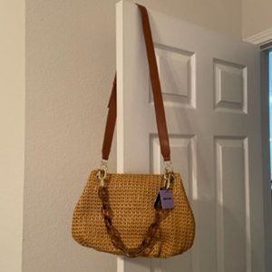 House of Want  Vegan Faux Leather Shoulder Bag with 2 handles-Tan